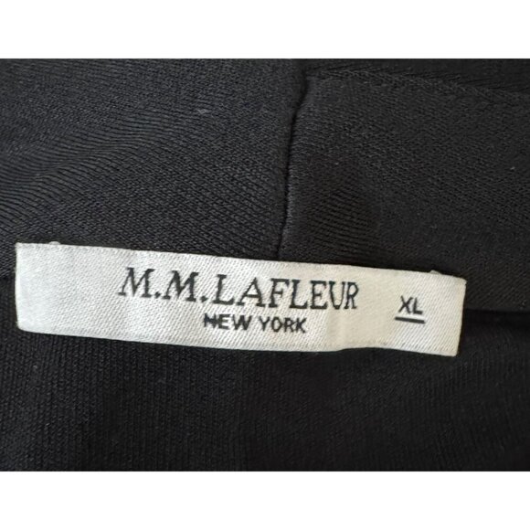 M.M. LaFleur Deneuve 3.0 Blouse mock wrap top 3/4 Sleeve Crepe Black Size XL - Picture 4 of 6